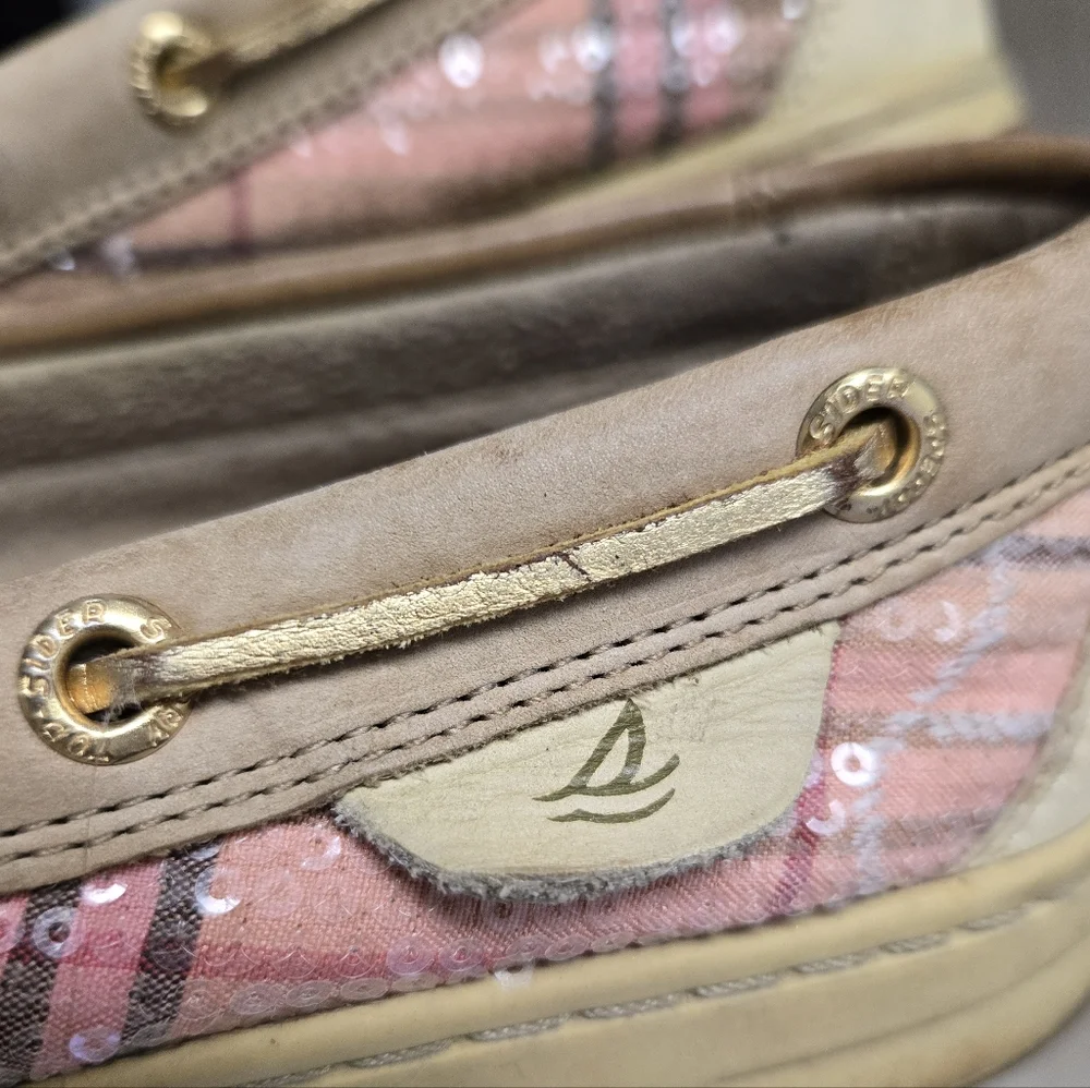 Womens Sperry Top Siders Loafer Pink Plaid 8M